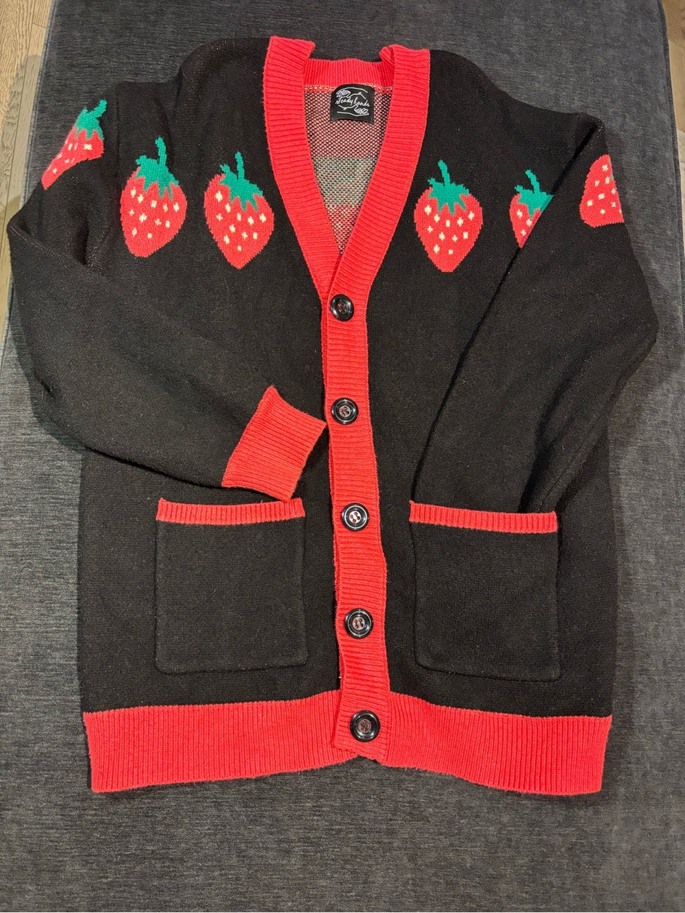 Super Cozy Strawberry Knit Cardigan